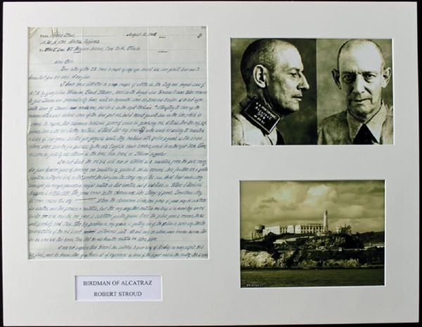 Robert Stroud (Birdman of Alcatraz) Handwritten & Signed Letter in Matted Display (PSA/DNA)
