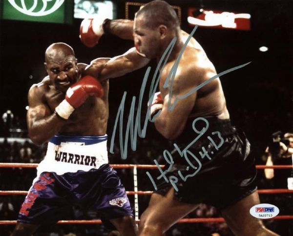 Mike Tyson & Evander Holyfield Dual-Signed 8"x10" Photo (PSA/DNA ITP)