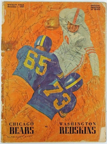 1957 Bears Team Signed Dec. 1, 1957 Wrigley Field Game Program with 34 Sigs (PSA/DNA)