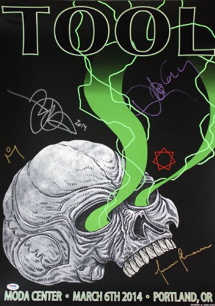 Tool Group Signed Concert Poster (Portland, OR, March 2014) (4 Sigs)(PSA/DNA)