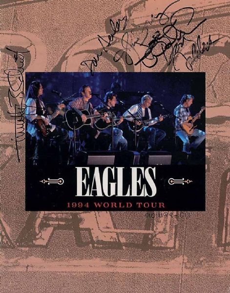 The Eagles: Band Signed 1994 World Tour Program w/ Henley, Frey, Walsh, Felder & Schmit (PSA/DNA)