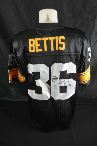 Jerome Bettis Signed Mitchell & Ness Steelers Jersey w/ "1996-2005" Inscription (PSA/JSA Guaranteed)