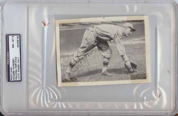 Roger Hornsby Uncommon Signed 5" x 4" Action Photo (PSA/DNA Encapsulated)