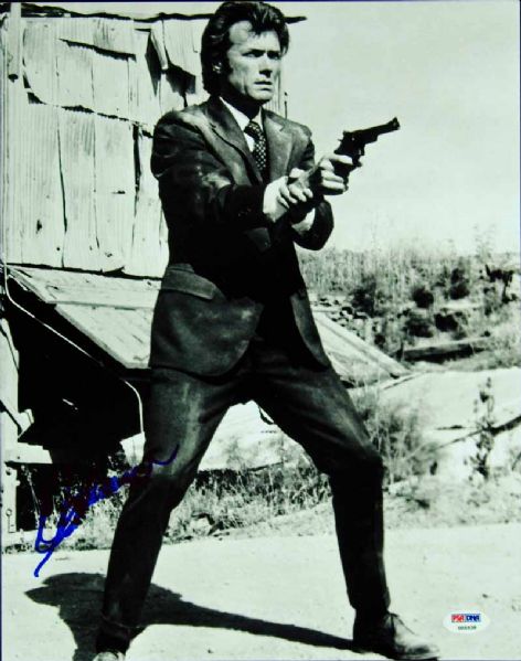 Clint Eastwood Near-Mint Signed 11" x 14" Dirty Harry Photo (PSA/DNA)