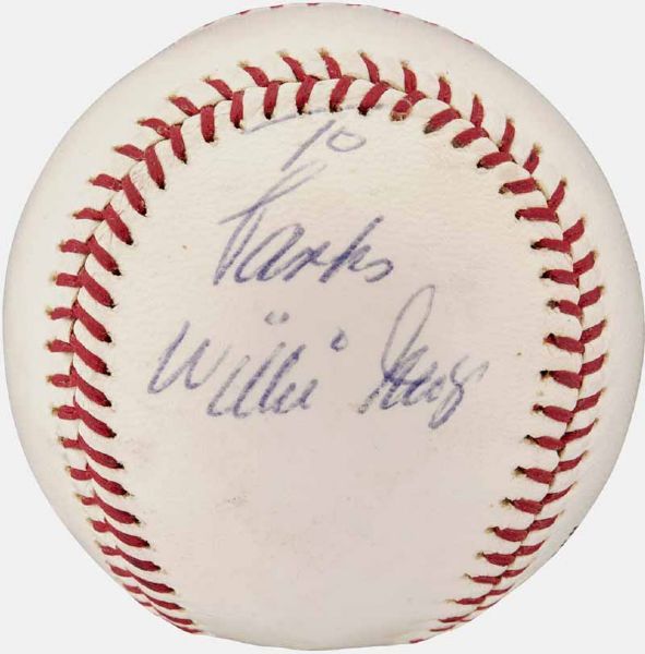 Willie Mays Vintage Signed ONL Giles Baseball (PSA/DNA)