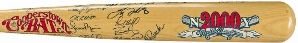 W.S Champion 2000 New York Yankees Team-Signed Cooperstown Baseball Bat w/ Jeter, Rivera, Torre, Zimmer, Pettitte & More (JSA)