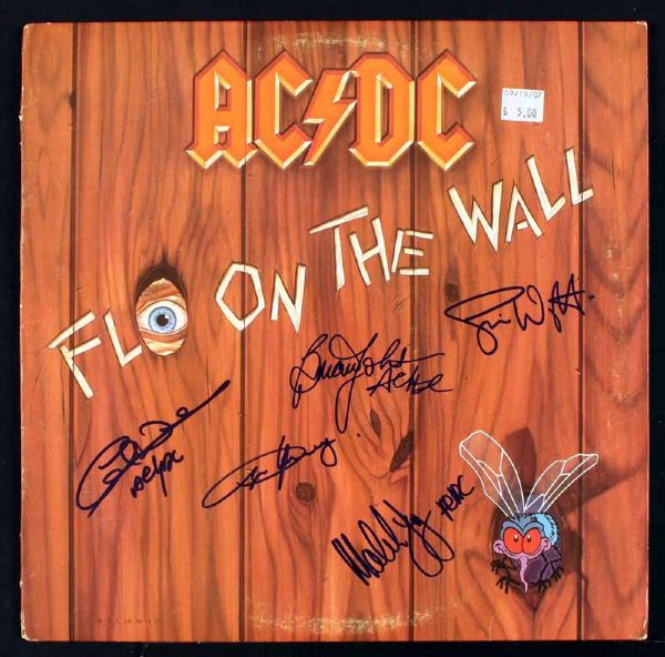 AC/DC Group Signed "Fly on the Wall" Album by All Five (5) Members! (JSA)