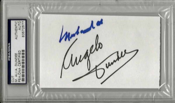 Muhammad Ali & Angelo Dundee Rare Dual Signed 3" x 5" Album Page (PSA/DNA Encapsulated)