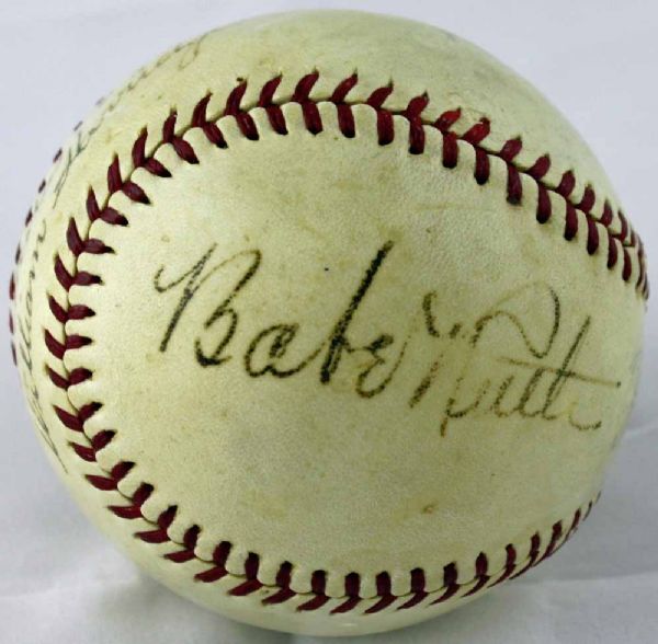 Saviours Of Baseball: Babe Ruth & William Harridge Historically Significant Dual Signed OAL Harridge Baseball (JSA)