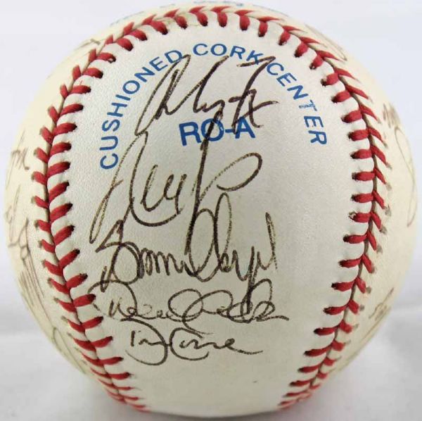 1996 World Series Champion NY Yankees Team Signed OAL Baseball w/ 21 Signatures (PSA/DNA)