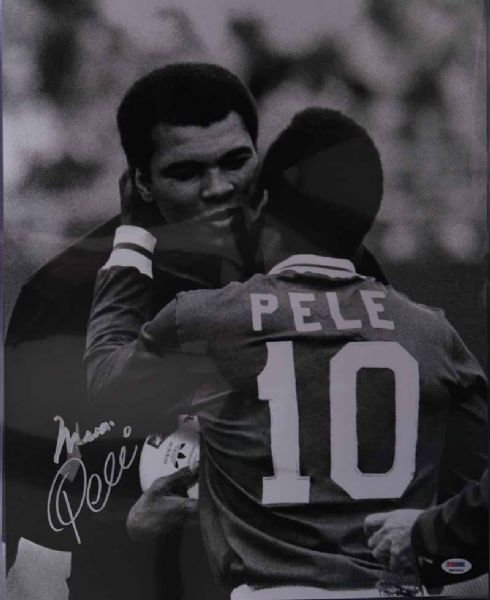 Pele & Muhammad Ali Dual Signed 11" x 14" Iconic Photograph (PSA/DNA)