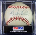 Babe Ruth Phenomenal Single Signed OAL Baseball - PSA Graded NM 7 Autograph!