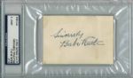 Babe Ruth Beautiful Signed 3" x 4" Vintage Album Page - PSA/DNA Graded MINT 9