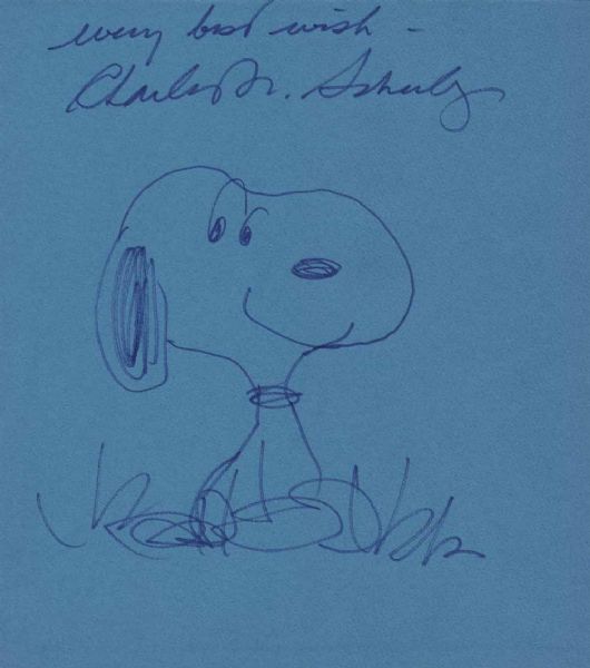 Peanuts: Charles Schulz Large & Impressive Hand Drawn & Signed Snoopy Sketch (PSA/DNA)