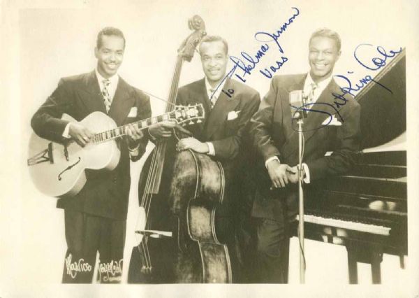 Nat King Cole Vintage Signed 4" x 6" Promotional Photo (PSA/JSA Guaranteed)