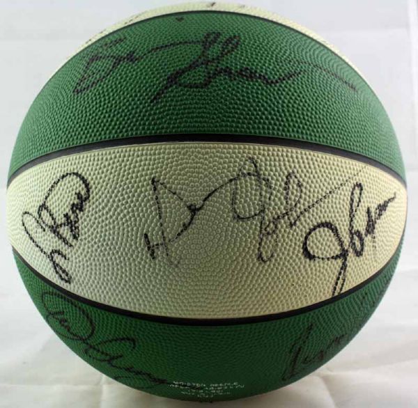 1991 Boston Celtics Team-Signed Basketball w/ Bird, Lewis, Shaw, McHale & Others! (PSA/JSA Guaranteed)