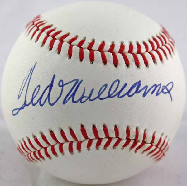 Ted Williams Near-Mint Single Signed OAL Bobby Brown Baseball (JSA)