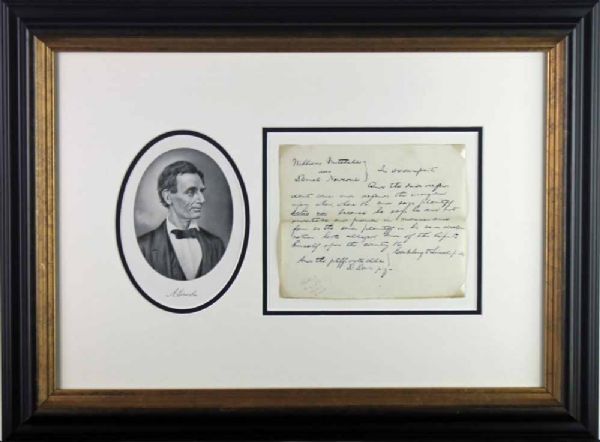Abraham Lincoln Signed & Handwritten 6" x 7" Legal Briefing (JSA)
