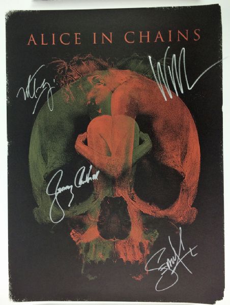 Alice in Chains Group Signed 18" x 24" Lithograph (PSA/JSA Guaranteed)