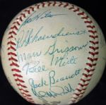 1956 NY Giants Team Signed ONL Baseball (JSA)