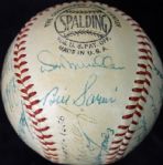 1956 NY Giants Team Signed ONL Baseball (JSA)