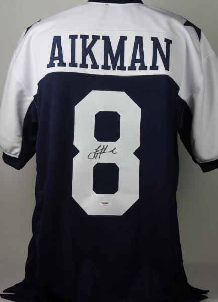 Troy Aikman Signed Blue Dallas Cowboys Jersey (PSA/DNA)