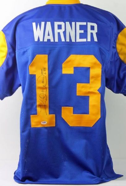 Kurt Warner Signed Pro-Style Rams Jersey (PSA/DNA)