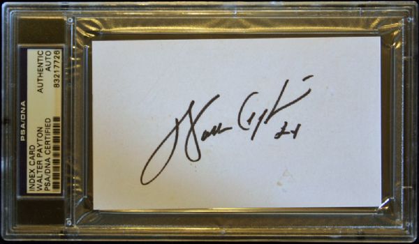 Walter Payton Signed 4" x 6" Index Card (PSA/DNA Encapsulated)
