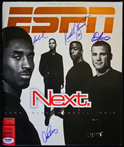 ESPN The Magazine Premiere Issued Signed by Kobe, A-Rod, Kordell & Lindros (PSA/DNA & Steiner)