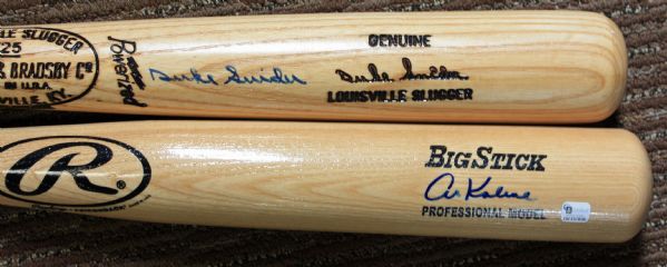 Lot of Two (2) Signed Baseball Bats by Al Kaline & Duke Snider! (PSA/JSA Guaranteed)