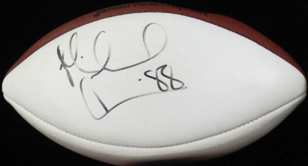 Michael Irvin Signed White Panel NFL Football (JSA)