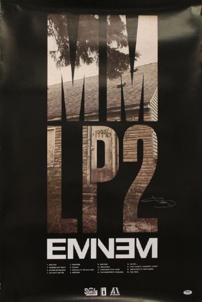 Eminem Signed Over-Sized 24" x 36" LP 2 Promotional Poster (PSA/DNA)