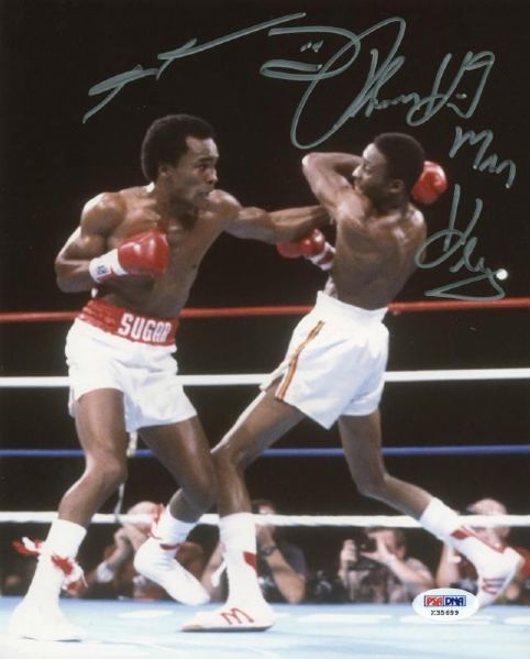 Sugar Ray Leonard & Thomas Hearns Dual Signed 8" x 10" Photo (PSA/DNA)