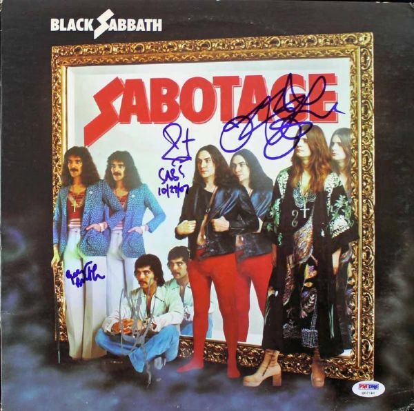 Black Sabbath Group Signed "Sabotage" Album w/ Original Lineup (4 Sigs) (PSA/DNA)