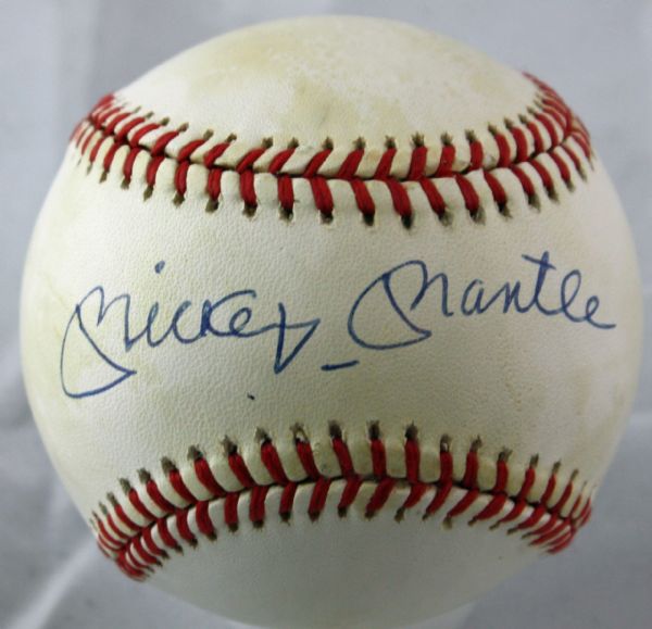 Mickey Mantle Signed OAL (Brown) Baseball (JSA)