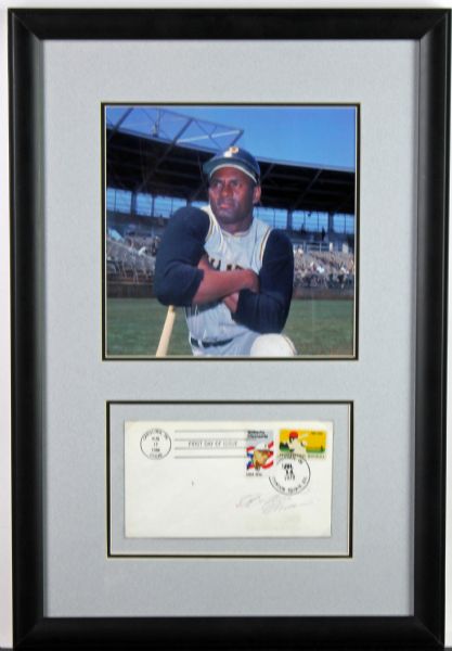 Roberto Clemente Signed & Framed 1970 First Day Cover (JSA)