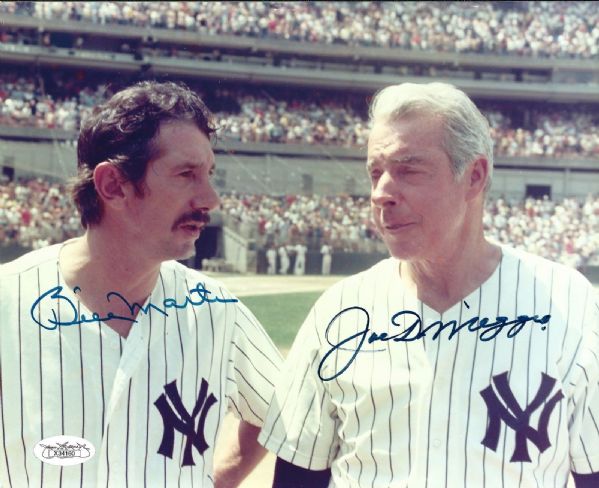 Billy Martin & Joe DiMaggio Dual Signed 8" x 10" Color Photo (JSA)