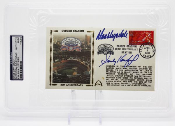 Dodger Legends: Sandy Koufax & Don Drysdale Signed Gateway Commemorative Cover (PSA/DNA Encapsulated)