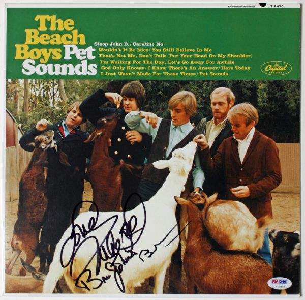 The Beach Boys Group Signed "Pet Sounds" Album w/Wilson, Love & Johnston (PSA/DNA)