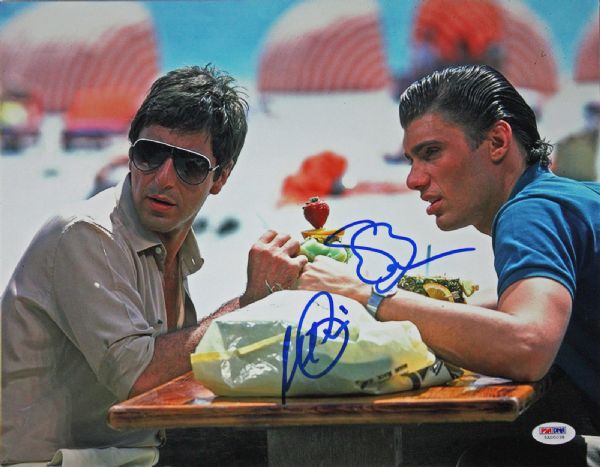 Scarface: Al Pacino & Steven Bauer Dual Signed 11" x 14" Color Photo (PSA/DNA)