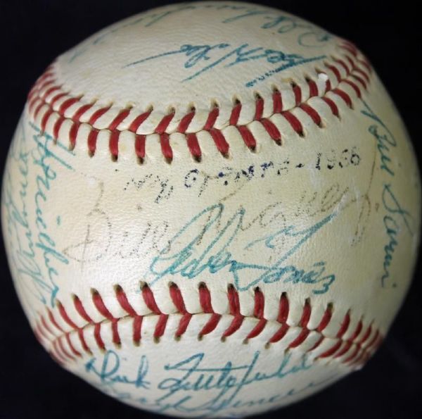 1956 NY Giants Team Signed ONL Baseball (JSA)