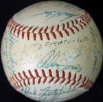 1956 NY Giants Team Signed ONL Baseball (JSA)