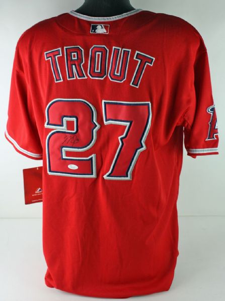 Mike Trout Signed LA Angels Red Alternate Jersey (JSA)