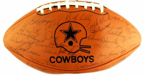 1970 NFC Champion Dallas Cowboys Vintage Team Signed Football (JSA)