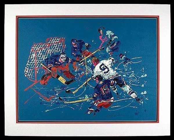 LeRoy Neiman Limited Edition "Blue Hockey" Serigraph, One of Neimans First Editions! (PSA/JSA Guaranteed)