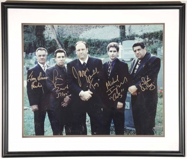 Sopranos Cast Signed 16" x 20" Color Photo w/ Gandolfini, Imperioli, Van Zandt, Sirico & Pastore (Steiner Sports)