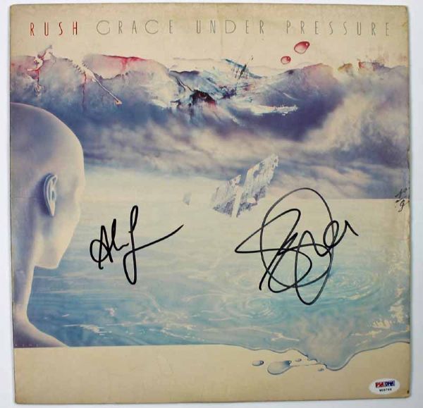 Rush Dual Signed Grace Under Pressure Album w/ Geddy Lee & Alex Lifeson (PSA/DNA)