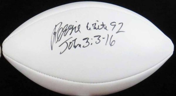 Reggie White Signed Near-Mint Official NFL White Panel Football (JSA)