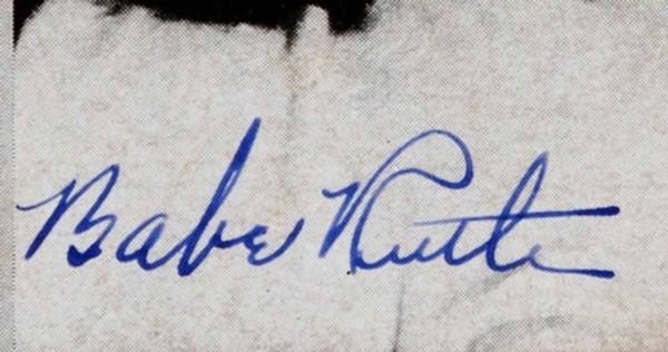 Babe Ruth Bold 2" x 3" Ballpoint Signature Graded MINT 9 (PSA/DNA)