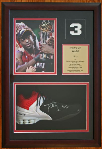 Dwyane Wade Game Worn & Signed Personal Model Shoe in Custom Framed Display (Hollywood Collectibles)